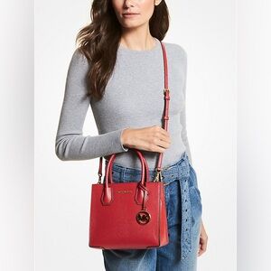 Michael Kors Mercer Medium Pebbled Leather Crossbody Bag